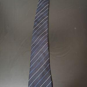 Louis Vuitton Navy Blue Tie with White Stripes